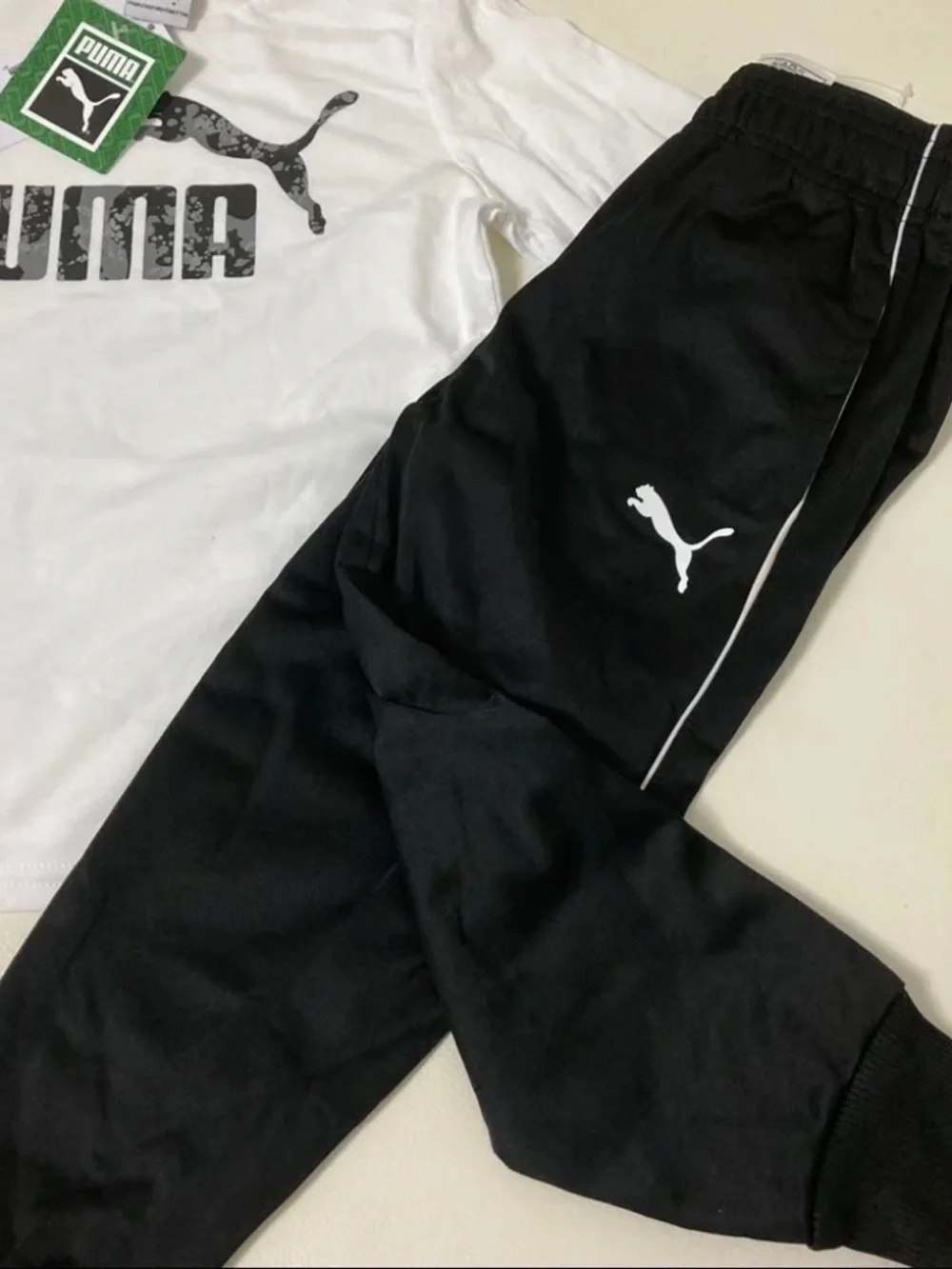 Puma cute 2 pieces white grey black pants set 4015 - Picture 3 of 6